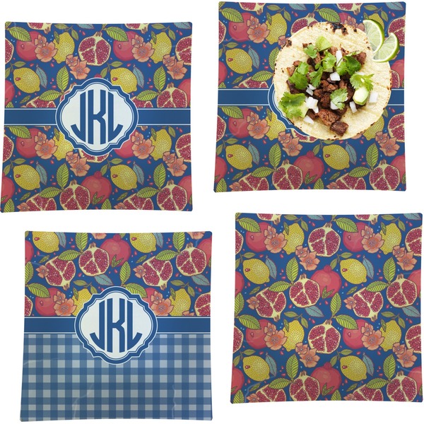 Pomegranates & Lemons Set of Square Dinner Plates