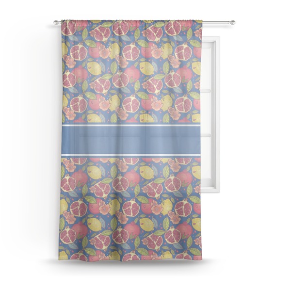 Custom Pomegranates & Lemons Sheer Curtain - 50"x84"
