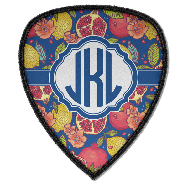 Custom Pomegranates & Lemons Iron on Shield Patch A w/ Monogram