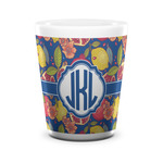 Pomegranates & Lemons Ceramic Shot Glass - 1.5 oz - White - Set of 4 (Personalized)