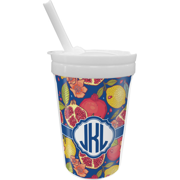 Custom Pomegranates & Lemons Sippy Cup with Straw (Personalized)