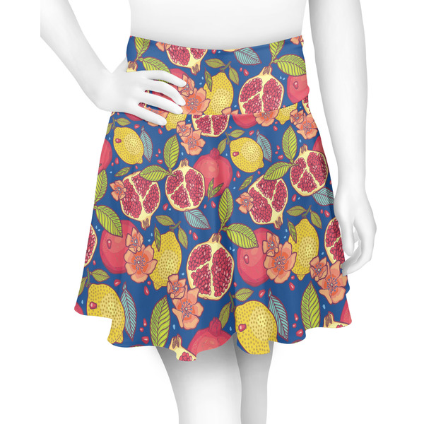 Custom Pomegranates & Lemons Skater Skirt - Medium