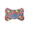 Pomegranates & Lemons Bone Shaped Dog Food Mat (Small) (Personalized)
