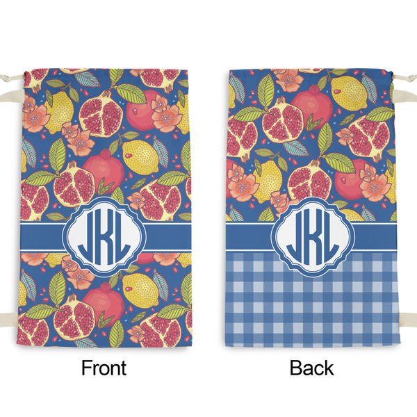 Pomegranates & Lemons Small Laundry Bag - Front & Back View
