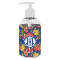 Pomegranates & Lemons Plastic Soap / Lotion Dispenser (8 oz - Small - White) (Personalized)