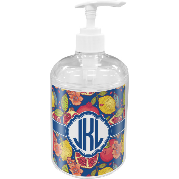 Custom Pomegranates & Lemons Acrylic Soap & Lotion Bottle (Personalized)