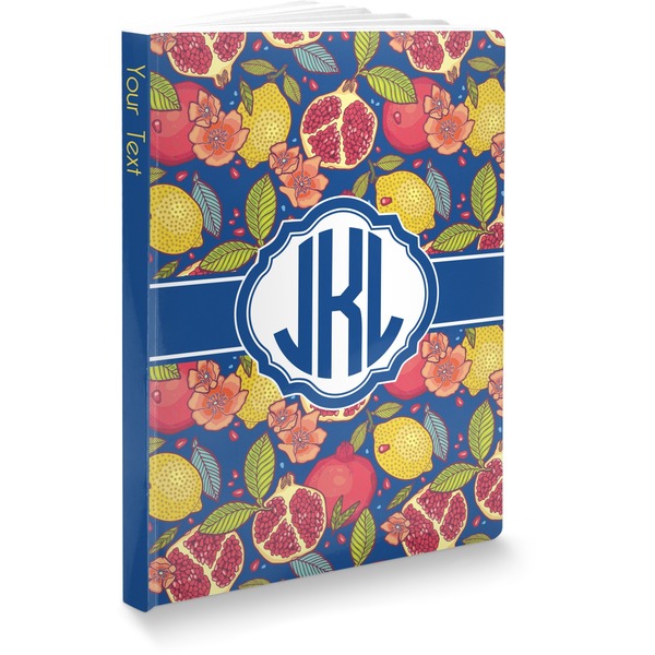 Custom Pomegranates & Lemons Softbound Notebook - 5.75" x 8" (Personalized)