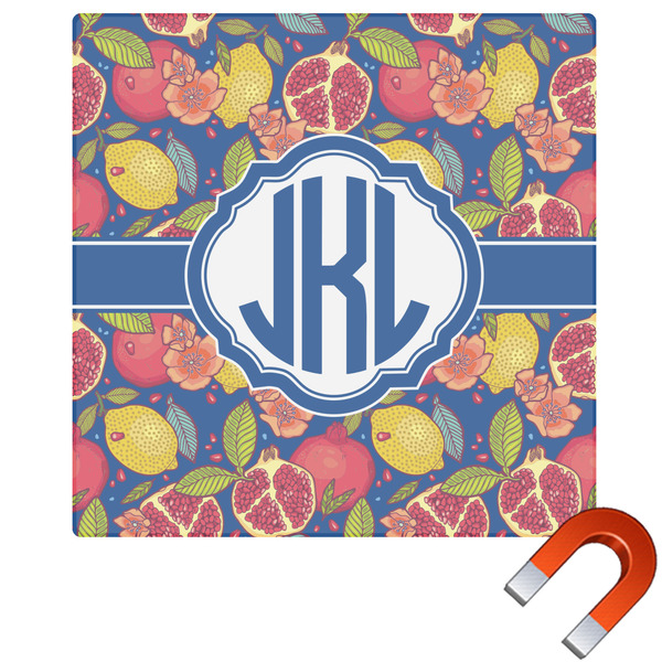 Custom Pomegranates & Lemons Square Car Magnet - 10" (Personalized)