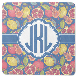 Pomegranates & Lemons Square Rubber Backed Coaster (Personalized)
