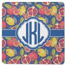 Pomegranates & Lemons Square Rubber Backed Coaster (Personalized)