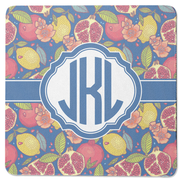 Pomegranates & Lemons Square Coaster Rubber Back - Single