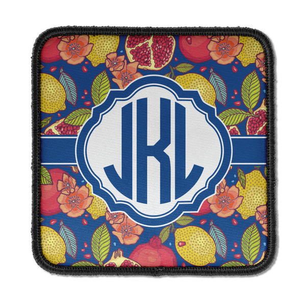 Custom Pomegranates & Lemons Iron On Square Patch w/ Monogram