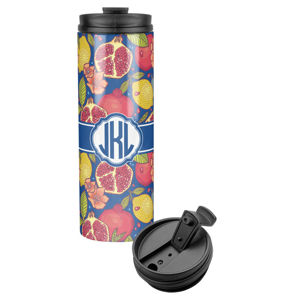 Custom Pomegranates & Lemons Stainless Steel Skinny Tumbler (Personalized)