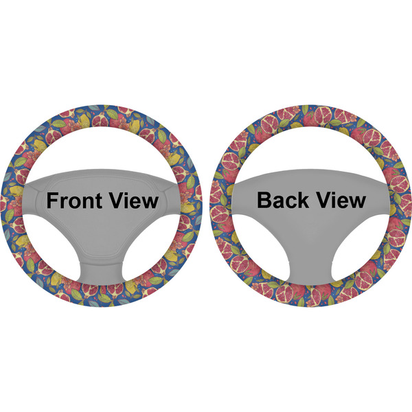 Pomegranates & Lemons Steering Wheel Cover- Front and Back