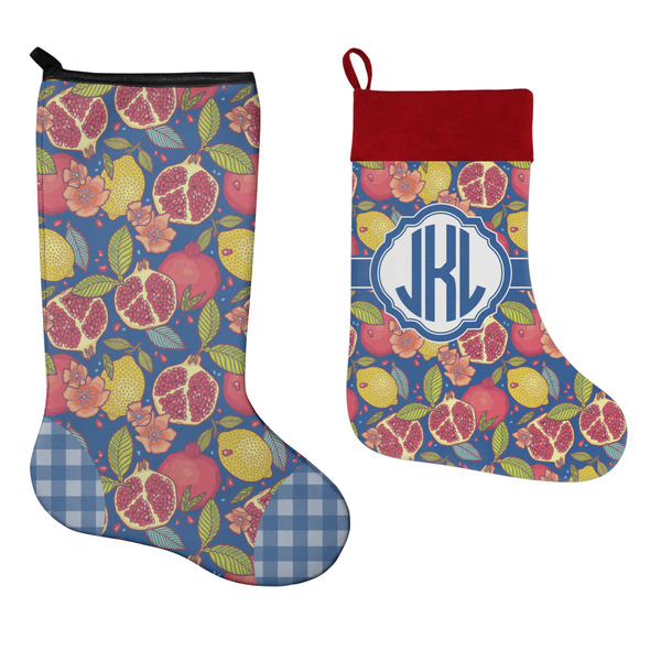 Pomegranates & Lemons Stockings - Side by Side compare