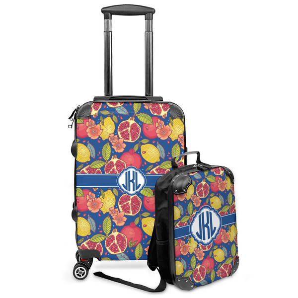 Custom Pomegranates & Lemons Kids 2-Piece Luggage Set - Suitcase & Backpack (Personalized)