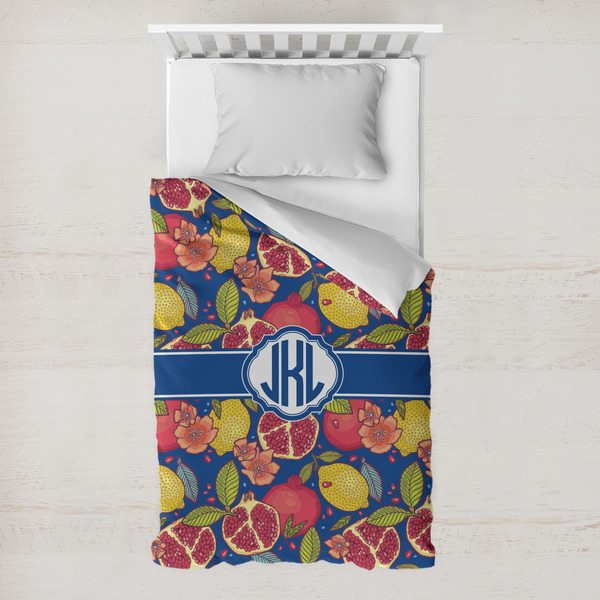 Custom Pomegranates & Lemons Toddler Duvet Cover w/ Monogram