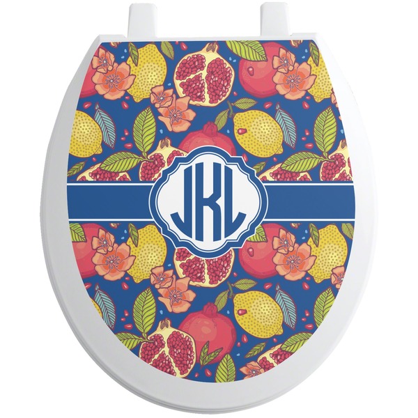 Custom Pomegranates & Lemons Toilet Seat Decal (Personalized)