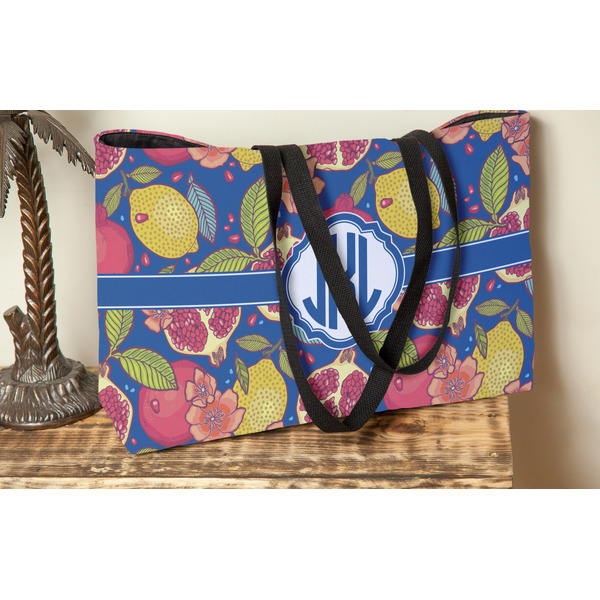Pomegranates & Lemons Tote w/Black Handles - Lifestyle View