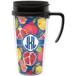 Pomegranates & Lemons Acrylic Travel Mug with Handle (Personalized)