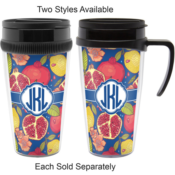 Pomegranates & Lemons Travel Mugs - with & without Handle