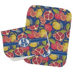 Pomegranates & Lemons Burp Cloths - Fleece - Set of 2 w/ Monogram