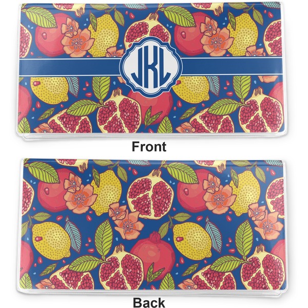 Pomegranates & Lemons Vinyl Check Book Cover - Front and Back