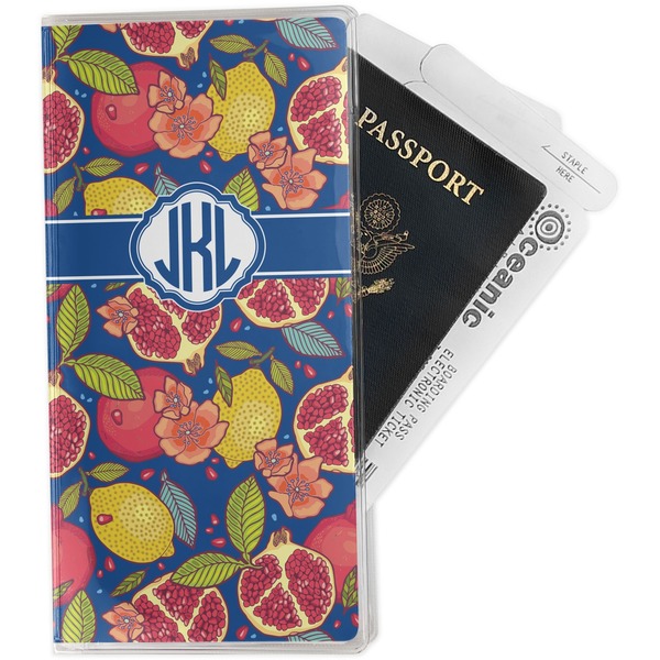 Custom Pomegranates & Lemons Travel Document Holder