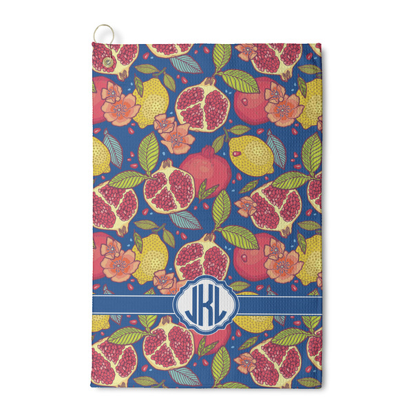 Custom Pomegranates & Lemons Waffle Weave Golf Towel (Personalized)