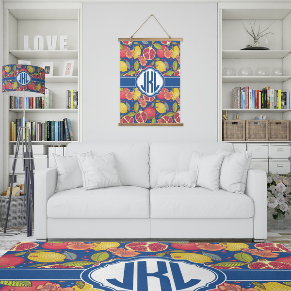 Pomegranates & Lemons Wall Hanging Tapestry - Portrait - IN CONTEXT