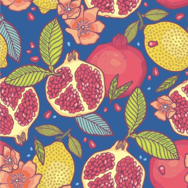 Custom Pomegranates & Lemons Wallpaper & Surface Covering (Water Activated 24"x 24" Sample)