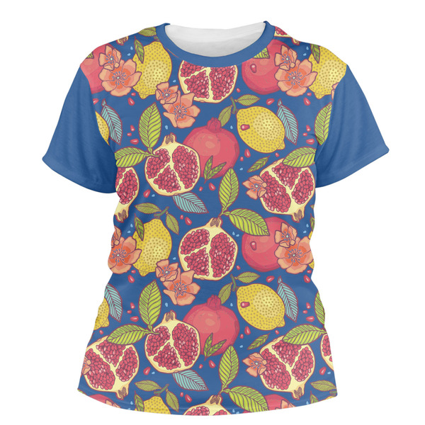 Custom Pomegranates & Lemons Women's Crew T-Shirt - X Large