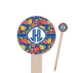 Pomegranates & Lemons Round Wooden Food Picks (Personalized)
