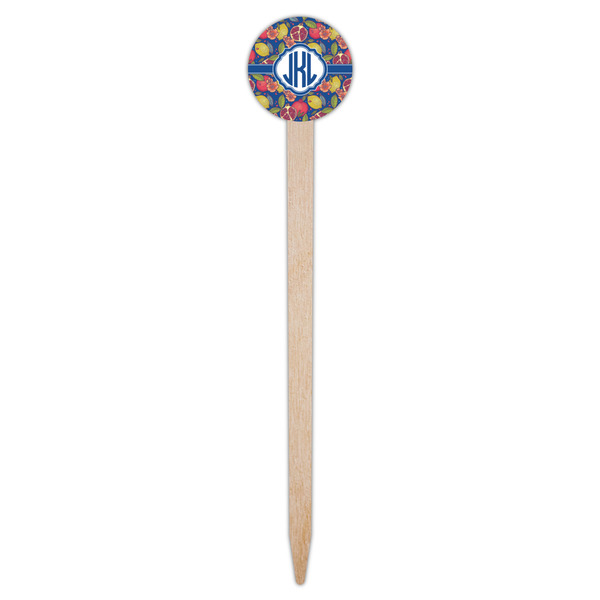 Pomegranates & Lemons Wooden 6" Food Pick - Round - Single Pick
