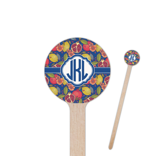 Custom Pomegranates & Lemons Round Wooden Stir Sticks (Personalized)