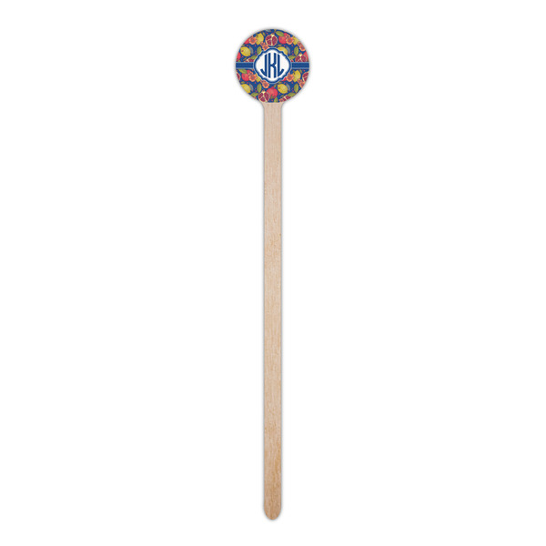 Pomegranates & Lemons Wooden 6" Stir Stick - Round - Single Stick