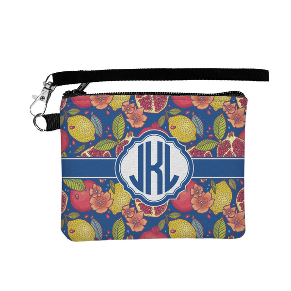 Custom Pomegranates & Lemons Wristlet ID Case w/ Monogram
