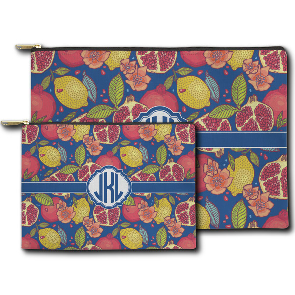 Pomegranates & Lemons Zippered Pouches - Size Comparison