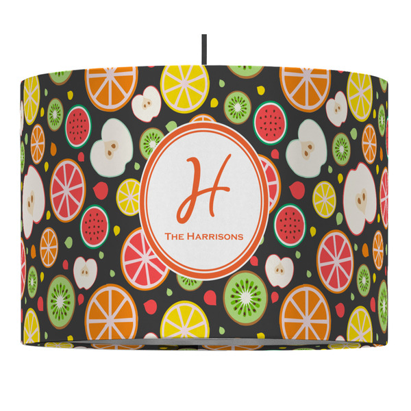 Custom Apples & Oranges 16" Drum Pendant Lamp - Fabric (Personalized)