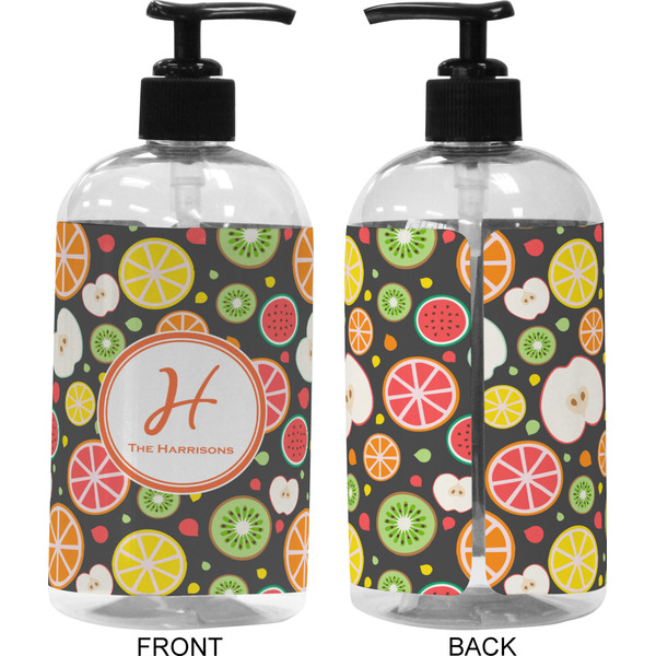 Apples & Oranges 16 oz Plastic Liquid Dispenser (Approval) - Black