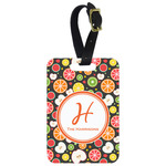 Apples & Oranges Metal Luggage Tag w/ Name and Initial