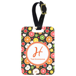 Apples & Oranges Metal Luggage Tag w/ Name and Initial