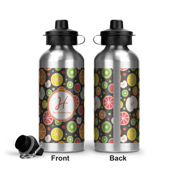 Apples & Oranges Aluminum Water Bottle - Front and Back