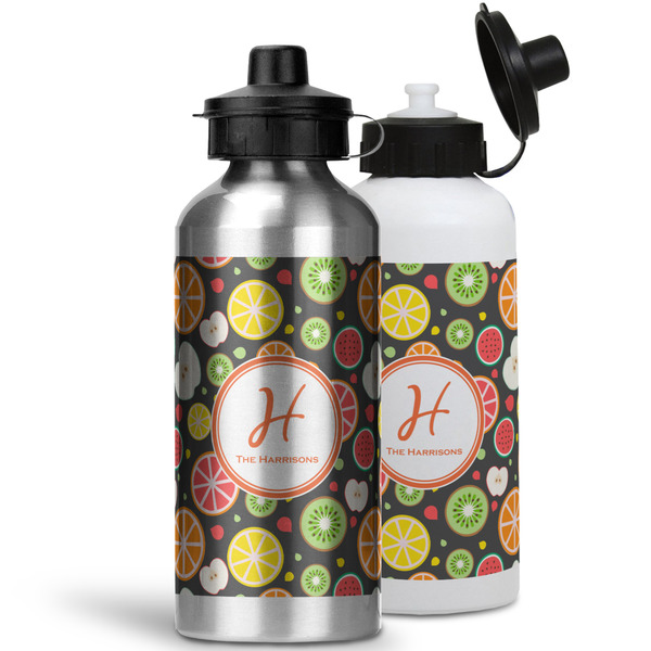 Apples & Oranges Aluminum Water Bottles - MAIN (white &silver)