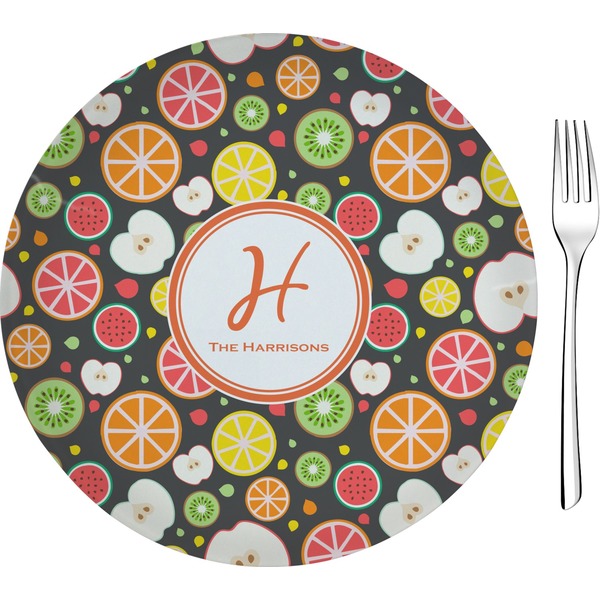 Custom Apples & Oranges 8" Glass Appetizer / Dessert Plates - Single or Set (Personalized)