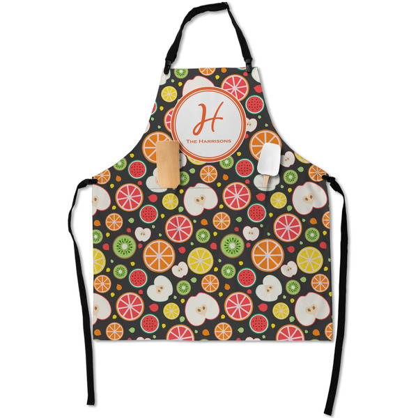 Custom Apples & Oranges Apron With Pockets w/ Name and Initial