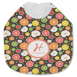 Apples & Oranges Jersey Knit Baby Bib w/ Name and Initial