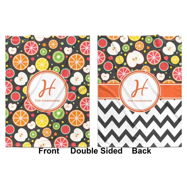 Apples & Oranges Baby Blanket (Double Sided - Printed Front and Back)