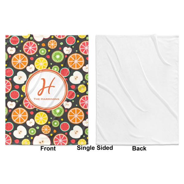 Apples & Oranges Baby Blanket (Single Side - Printed Front, White Back)