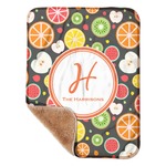 Apples & Oranges Sherpa Baby Blanket - 30" x 40" w/ Name and Initial